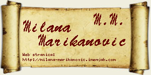 Milana Marikanović vizit kartica